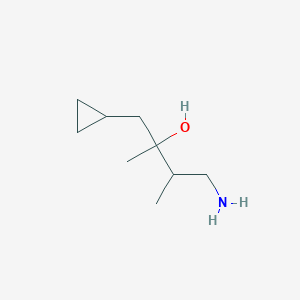 molecular formula C9H19NO B13226954 4-Amino-1-cyclopropyl-2,3-dimethylbutan-2-ol 