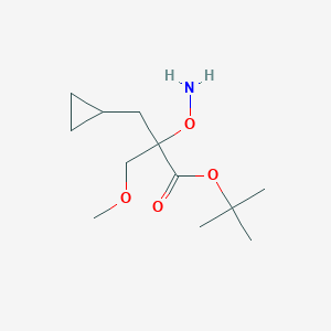 molecular formula C12H23NO4 B13227017 tert-Butyl 2-(aminooxy)-2-(cyclopropylmethyl)-3-methoxypropanoate 