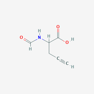 molecular formula C6H7NO3 B13227074 2-Formamidopent-4-ynoic acid 