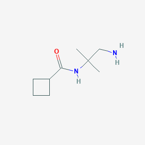 molecular formula C9H18N2O B13227102 N-(1-amino-2-methylpropan-2-yl)cyclobutanecarboxamide 