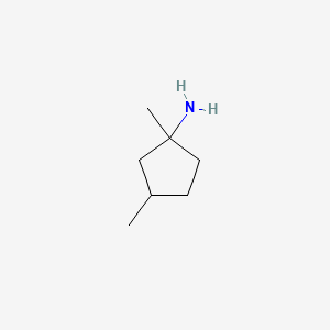 molecular formula C7H15N B13227106 1,3-Dimethylcyclopentan-1-amine 