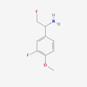 molecular formula C9H11F2NO B13227126 2-Fluoro-1-(3-fluoro-4-methoxyphenyl)ethan-1-amine 