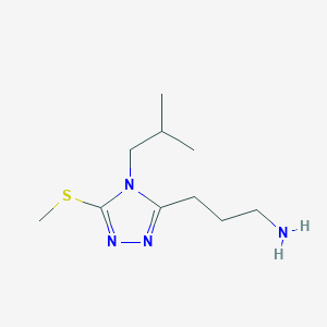 3-[4-(2-methylpropyl)-5-(methylsulfanyl)-4H-1,2,4-triazol-3-yl]propan-1-amine