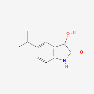 molecular formula C11H13NO2 B13227196 3-Hydroxy-5-(propan-2-YL)-2,3-dihydro-1H-indol-2-one 