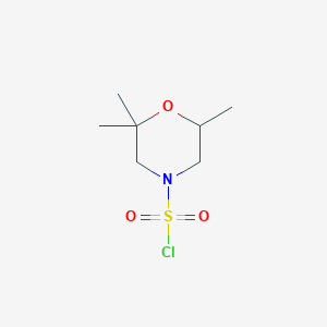 molecular formula C7H14ClNO3S B13227215 2,2,6-Trimethylmorpholine-4-sulfonyl chloride 