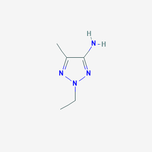 molecular formula C5H10N4 B13227222 2-Ethyl-5-methyl-2H-1,2,3-triazol-4-amine 