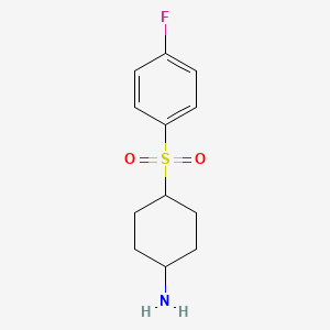 molecular formula C12H16FNO2S B13227299 4-(4-Fluorobenzenesulfonyl)cyclohexan-1-amine 