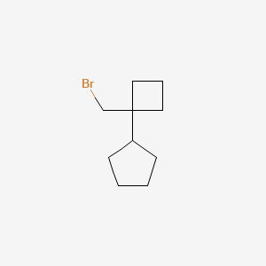 molecular formula C10H17Br B13227395 [1-(Bromomethyl)cyclobutyl]cyclopentane 