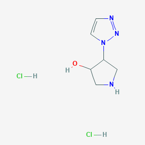 molecular formula C6H12Cl2N4O B13227403 4-(1H-1,2,3-triazol-1-yl)pyrrolidin-3-ol dihydrochloride 