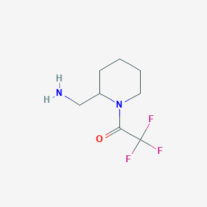 molecular formula C8H13F3N2O B13227457 1-[2-(Aminomethyl)piperidin-1-yl]-2,2,2-trifluoroethan-1-one 