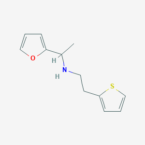 molecular formula C12H15NOS B13227495 [1-(Furan-2-YL)ethyl][2-(thiophen-2-YL)ethyl]amine 