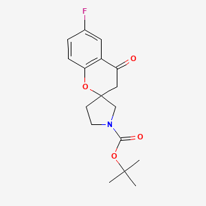 tert-Butyl 6-fluoro-4-oxo-3,4-dihydrospiro[1-benzopyran-2,3'-pyrrolidine]-1'-carboxylate