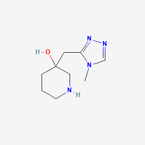 molecular formula C9H16N4O B13227563 3-[(4-Methyl-4H-1,2,4-triazol-3-yl)methyl]piperidin-3-ol 