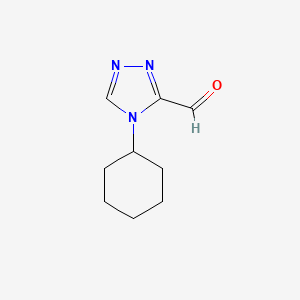 molecular formula C9H13N3O B13227602 4-Cyclohexyl-4H-1,2,4-triazole-3-carbaldehyde 