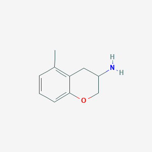 molecular formula C10H13NO B13227655 5-Methyl-3,4-dihydro-2H-1-benzopyran-3-amine 