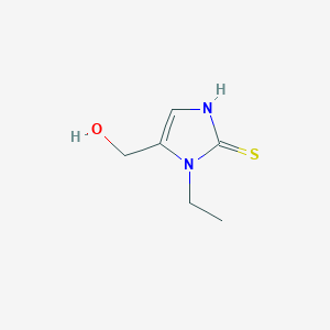 molecular formula C6H10N2OS B1322768 (1-乙基-2-硫代-1H-咪唑-5-基)甲醇 CAS No. 98412-27-2