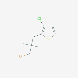 molecular formula C9H12BrClS B13227680 2-(3-Bromo-2,2-dimethylpropyl)-3-chlorothiophene 