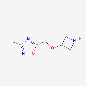 molecular formula C7H11N3O2 B13227699 5-[(Azetidin-3-yloxy)methyl]-3-methyl-1,2,4-oxadiazole 