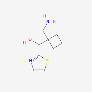 molecular formula C9H14N2OS B13227705 [1-(Aminomethyl)cyclobutyl](1,3-thiazol-2-YL)methanol 