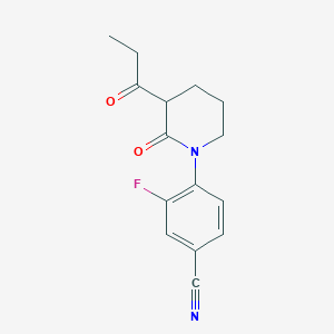 3-Fluoro-4-(2-oxo-3-propanoylpiperidin-1-yl)benzonitrile