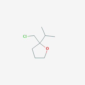 molecular formula C8H15ClO B13227750 2-(Chloromethyl)-2-(propan-2-yl)oxolane 