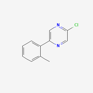 molecular formula C11H9ClN2 B13227757 2-Chloro-5-(2-methylphenyl)pyrazine 