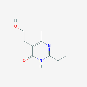 molecular formula C9H14N2O2 B13227806 2-Ethyl-5-(2-hydroxyethyl)-6-methyl-3,4-dihydropyrimidin-4-one 