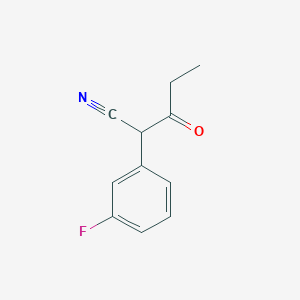 molecular formula C11H10FNO B13227816 2-(3-Fluorophenyl)-3-oxopentanenitrile 