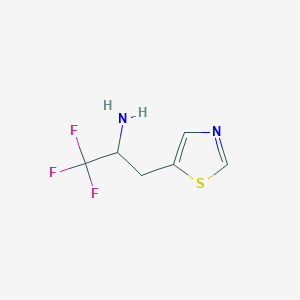 molecular formula C6H7F3N2S B13227866 1,1,1-Trifluoro-3-(1,3-thiazol-5-yl)propan-2-amine 