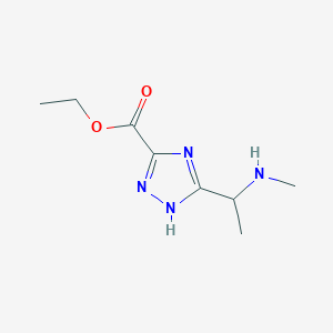 molecular formula C8H14N4O2 B13227888 Ethyl 3-(1-(methylamino)ethyl)-1h-1,2,4-triazole-5-carboxylate 