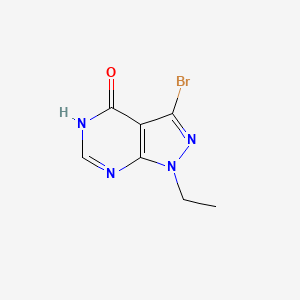 molecular formula C7H7BrN4O B13227925 3-Bromo-1-ethyl-1H-pyrazolo[3,4-d]pyrimidin-4-ol 