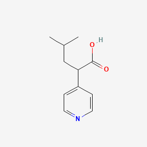 molecular formula C11H15NO2 B13227936 4-Methyl-2-(pyridin-4-yl)pentanoic acid 