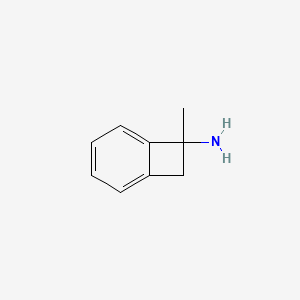 molecular formula C9H11N B13227975 7-Methylbicyclo[4.2.0]octa-1,3,5-trien-7-amine 