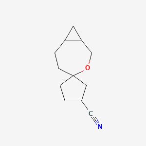 molecular formula C12H17NO B13228008 3-Oxaspiro[bicyclo[5.1.0]octane-4,1'-cyclopentane]-4'-carbonitrile 