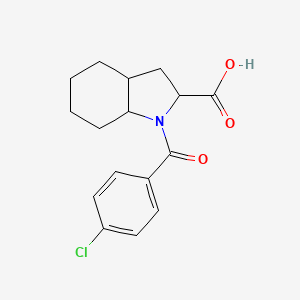 molecular formula C16H18ClNO3 B13228023 1-(4-chlorobenzoyl)-octahydro-1H-indole-2-carboxylic acid 