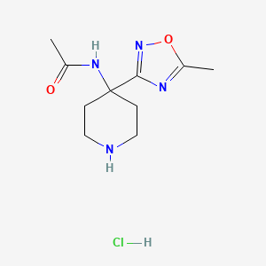 N-[4-(5-methyl-1,2,4-oxadiazol-3-yl)piperidin-4-yl]acetamide hydrochloride