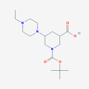 1-[(tert-Butoxy)carbonyl]-5-(4-ethylpiperazin-1-yl)piperidine-3-carboxylic acid