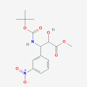 molecular formula C15H20N2O7 B13228588 Methyl 3-{[(tert-butoxy)carbonyl]amino}-2-hydroxy-3-(3-nitrophenyl)propanoate 