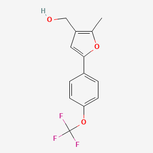 molecular formula C13H11F3O3 B1322866 [2-Methyl-5-(4-trifluoromethoxy-phenyl)-furan-3-yl]-methanol 
