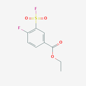 molecular formula C9H8F2O4S B13228742 Ethyl 4-fluoro-3-(fluorosulfonyl)benzoate 