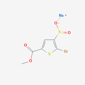 molecular formula C6H4BrNaO4S2 B13228873 Sodium 2-bromo-5-(methoxycarbonyl)thiophene-3-sulfinate 