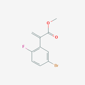 molecular formula C10H8BrFO2 B13228917 Methyl 2-(5-bromo-2-fluorophenyl)prop-2-enoate 