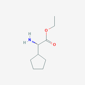 molecular formula C9H17NO2 B13229008 ethyl (2S)-2-amino-2-cyclopentylacetate 