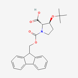 molecular formula C24H27NO5 B1322912 (2S,3S)-3-(叔丁氧基)-1-[(9H-芴-9-基甲氧基)羰基]吡咯烷-2-羧酸 CAS No. 266359-42-6