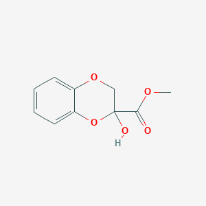 molecular formula C10H10O5 B13229296 Methyl 2-hydroxy-2,3-dihydro-1,4-benzodioxine-2-carboxylate 