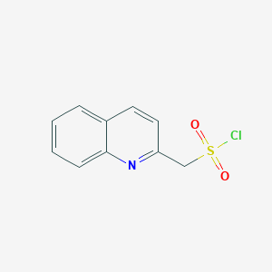 molecular formula C10H8ClNO2S B13229318 Quinolin-2-ylmethanesulfonylchloride 