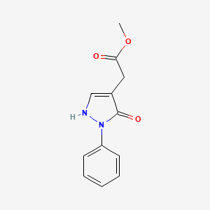 molecular formula C12H12N2O3 B13229371 Methyl 2-(3-oxo-2-phenyl-2,3-dihydro-1H-pyrazol-4-yl)acetate 