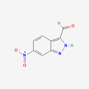 molecular formula C8H5N3O3 B1322949 6-硝基-1H-吲唑-3-甲醛 CAS No. 315203-37-3
