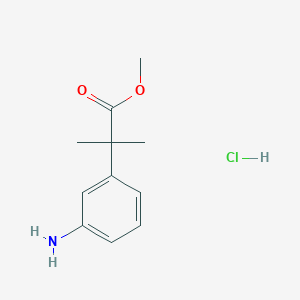 molecular formula C11H16ClNO2 B13229601 Methyl 2-(3-aminophenyl)-2-methylpropanoate hydrochloride 