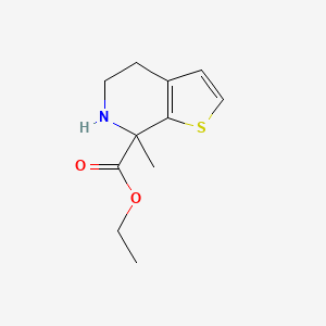 molecular formula C11H15NO2S B13229692 Ethyl 7-methyl-4H,5H,6H,7H-thieno[2,3-c]pyridine-7-carboxylate 